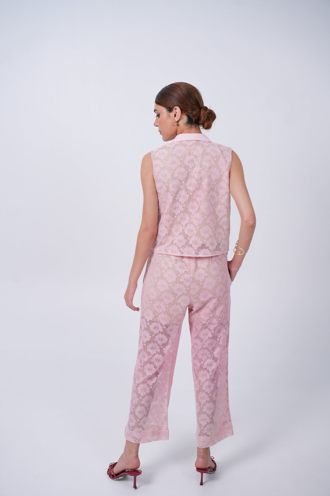 PINK CROCHET CO ORD SET Co Ord Set