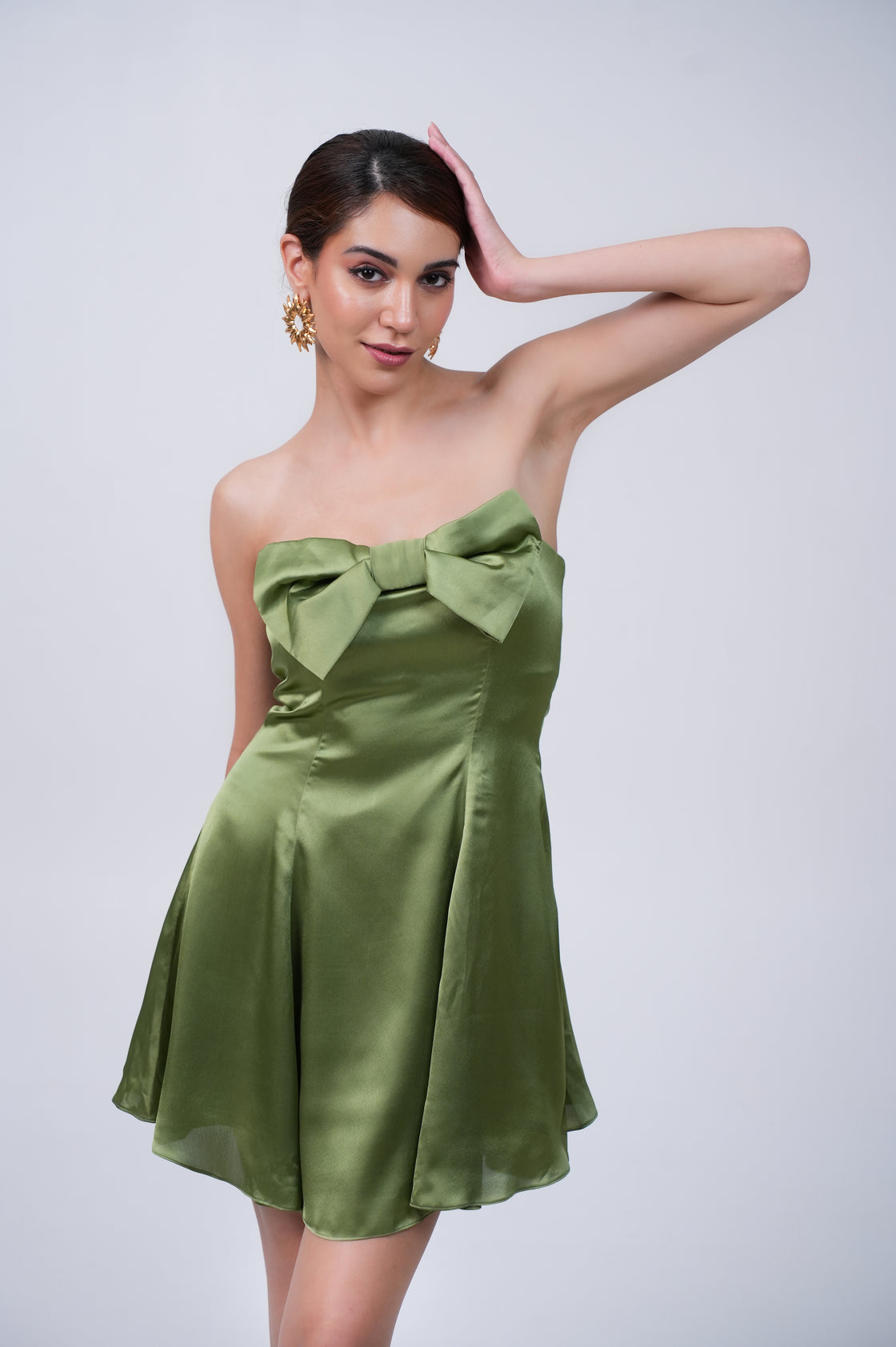 BOW SATIN SHORT MINI