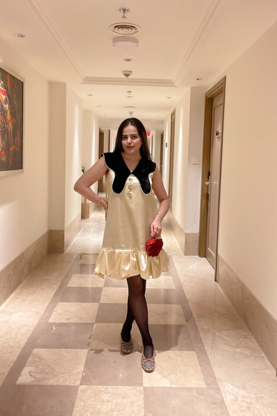 BEIGE NOIR DRESS