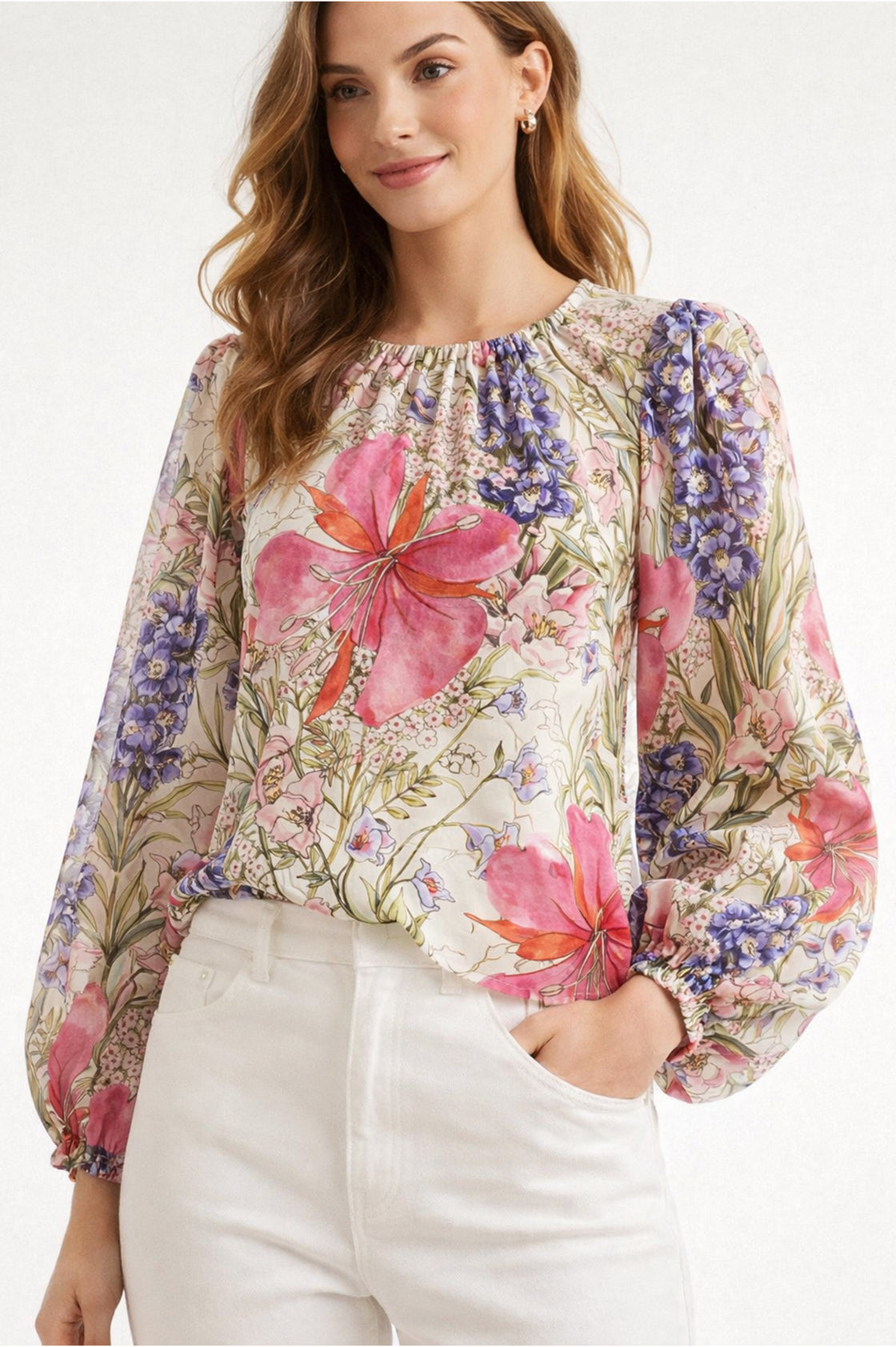 CHIFFON LILY IVORY TOP