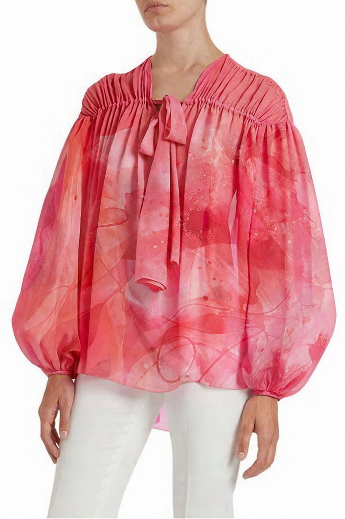 CHIFFON ROSE OMBRE TUNIC