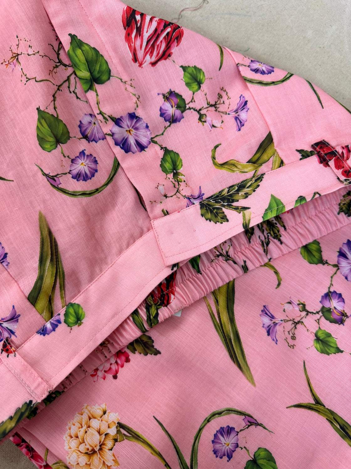 BOTANICAL LINEN TROUSERS (Mid Waist)