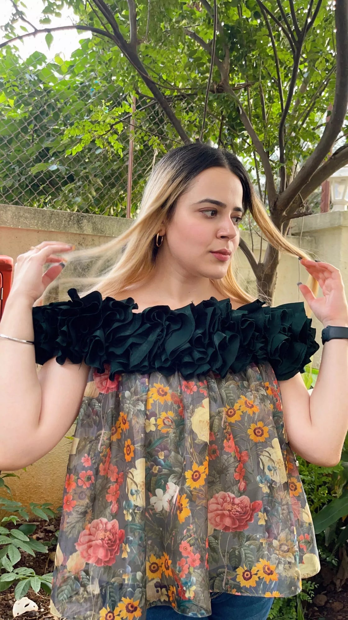 ROSE PRINTED TOP