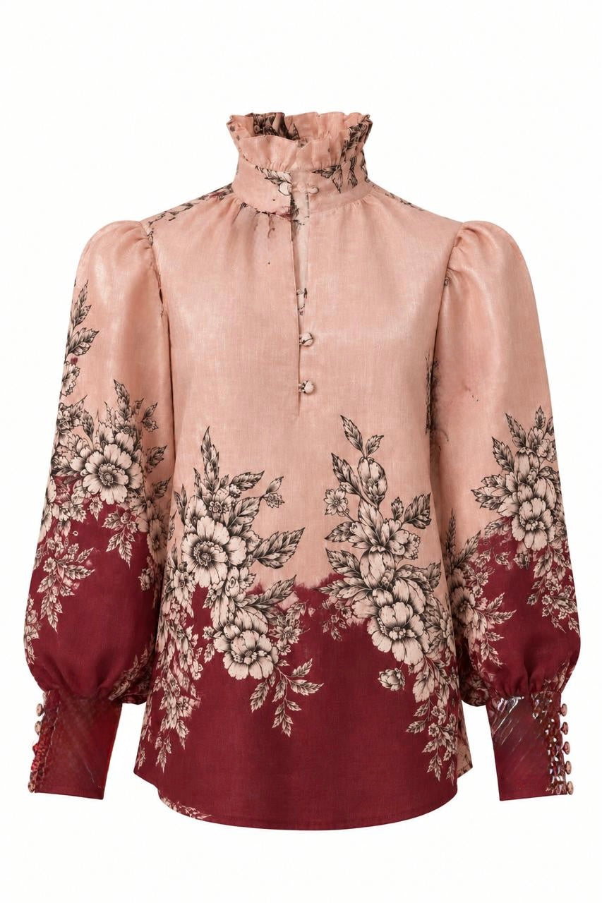 CHANDERI SILK FLEUR DE SOIE TOP (Relaxed Fit)