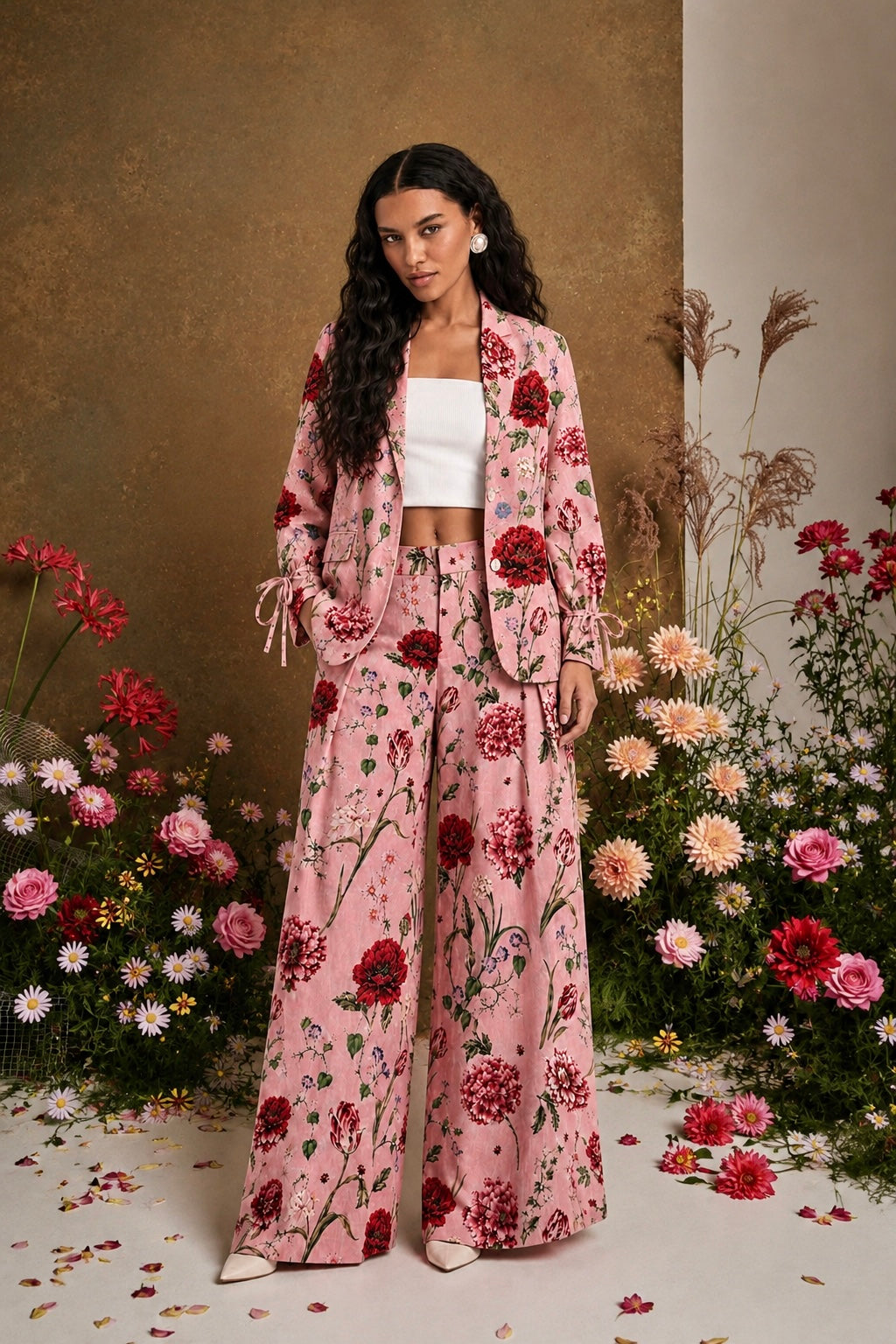 BOTANICAL LINEN BLAZER (Relaxed Fit)