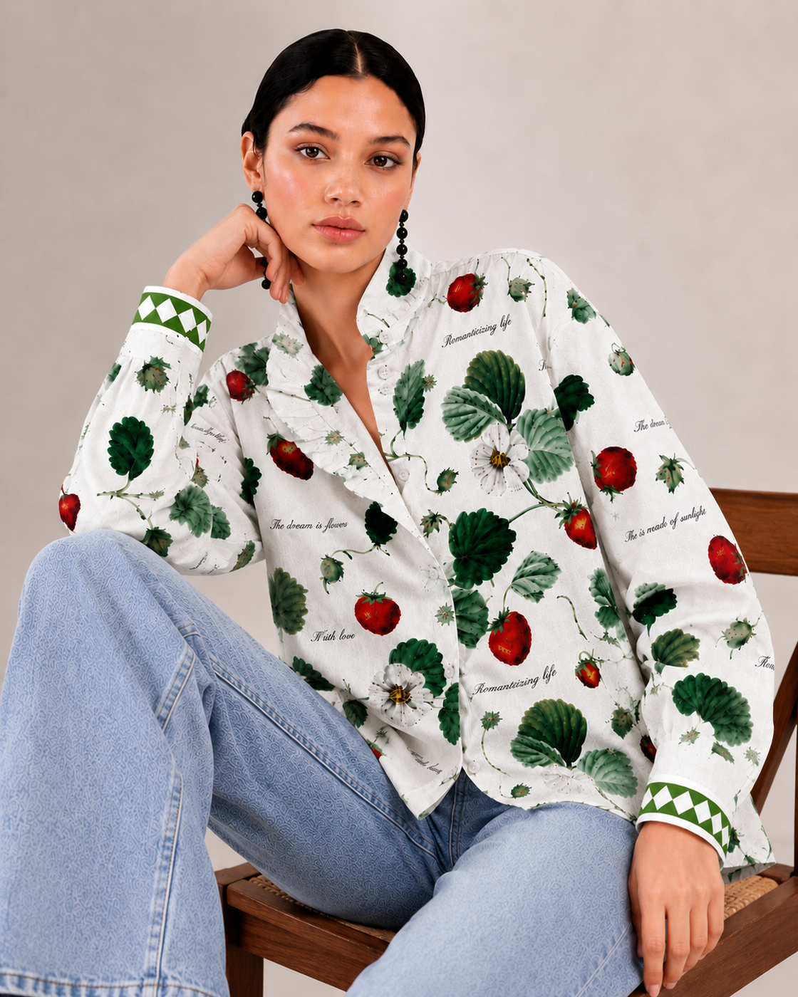 BERRY PICNIC OVERSIZE SHIRT