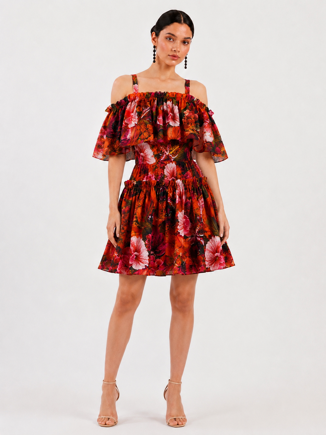 RICH CRIMSON OFF SHOULDER DRESS
