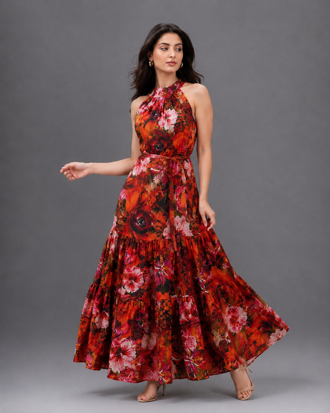 DARK FLORAL MAXI DRESS