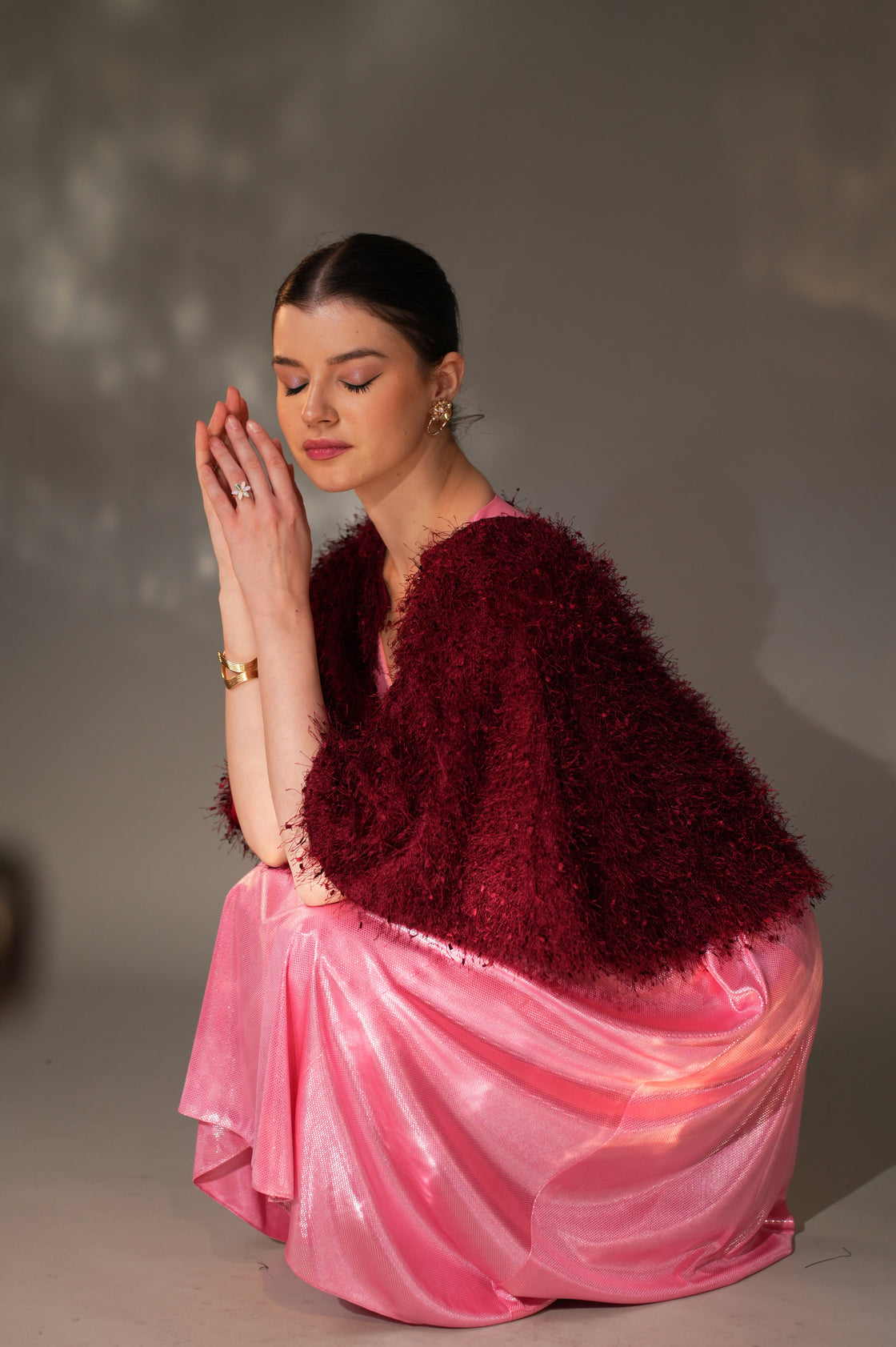 LAKESIDE PINK HAND EMBROIDERED MIDI