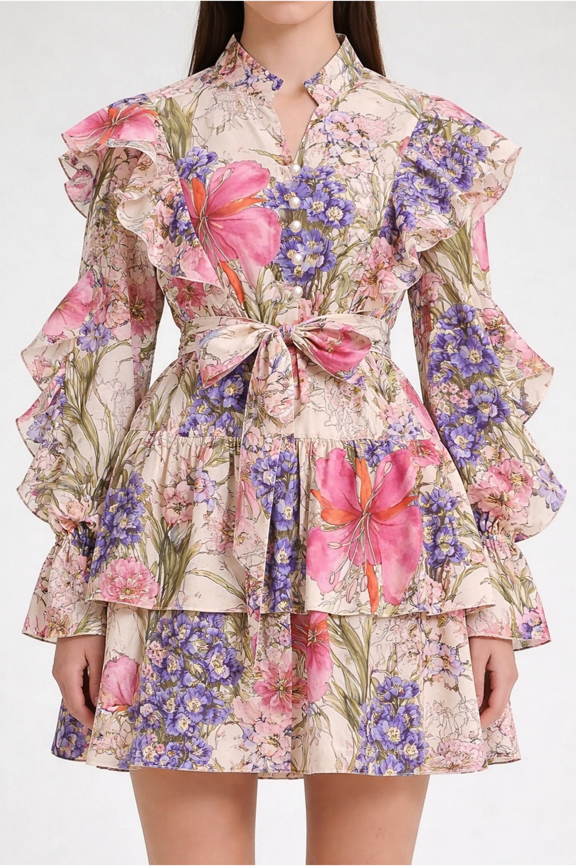 CHIFFON LILY BLOSSOM DRESS