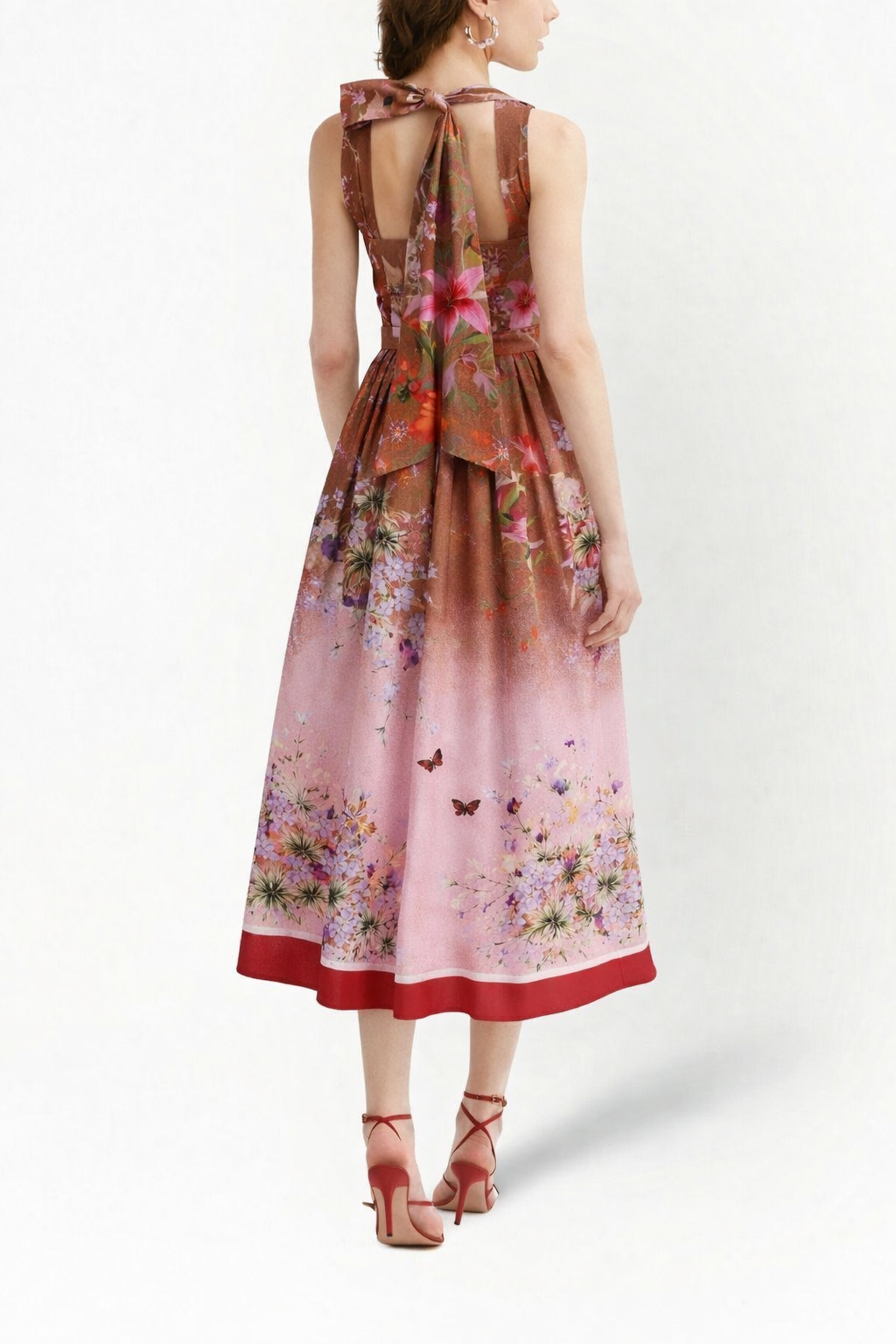 STRAP LINEN WALNUT MIDI DRESS