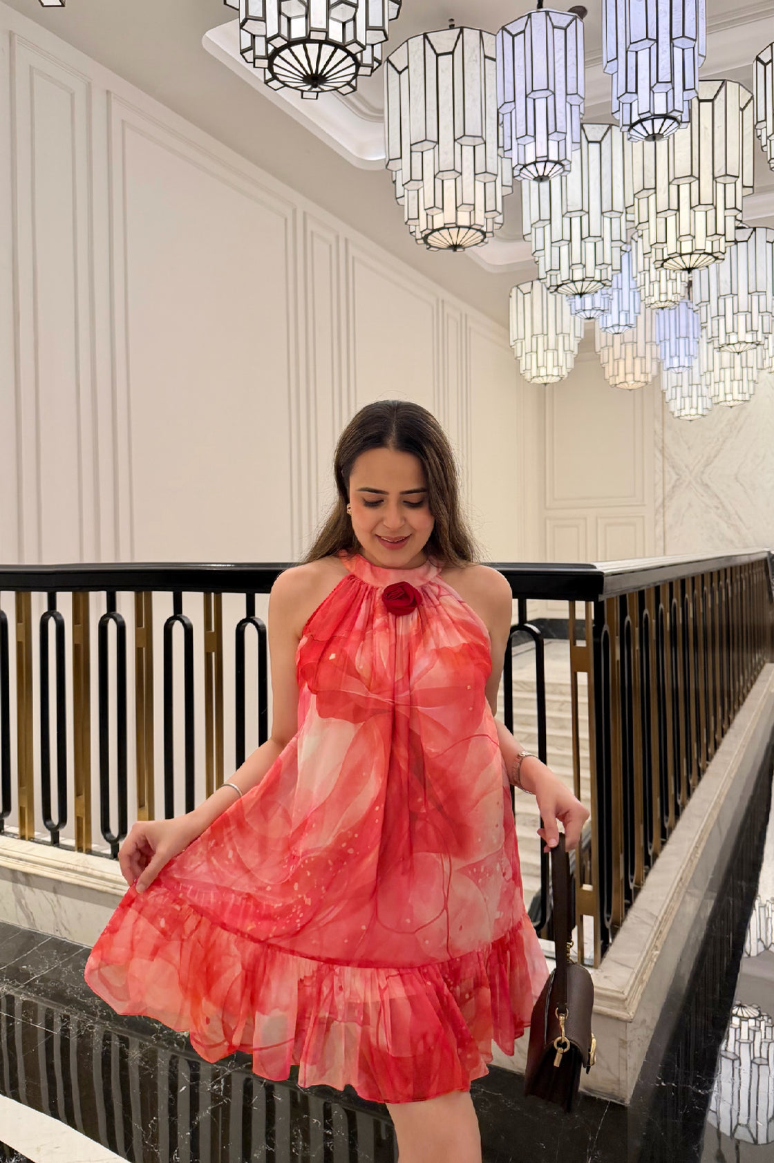 LOVE POTION CHIFFON DRESS WITH FLOWER
