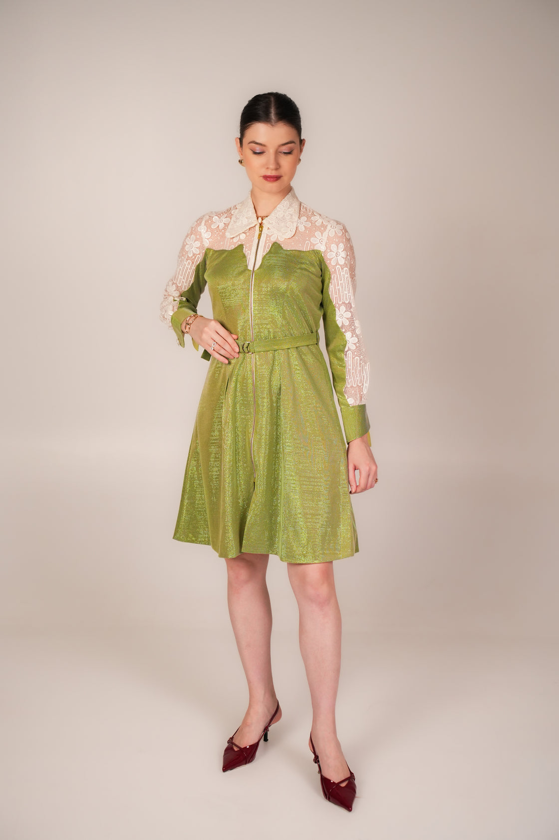MARINA GREEN EMROIDERED JACKET DRESS