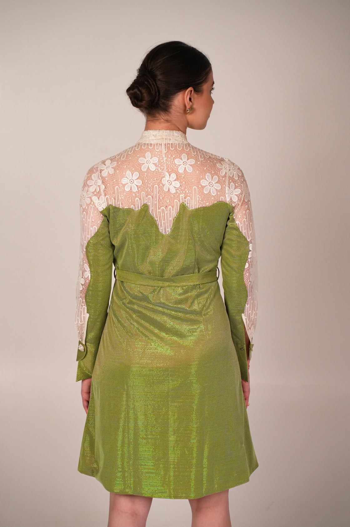 MARINA GREEN EMROIDERED JACKET DRESS