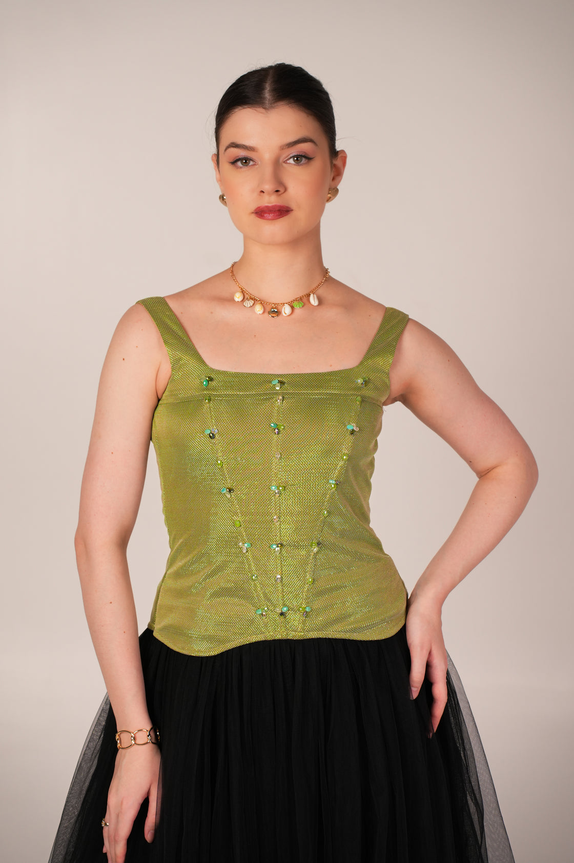 MAYFAIR HAND EMBELLISHED CORSET GOWN