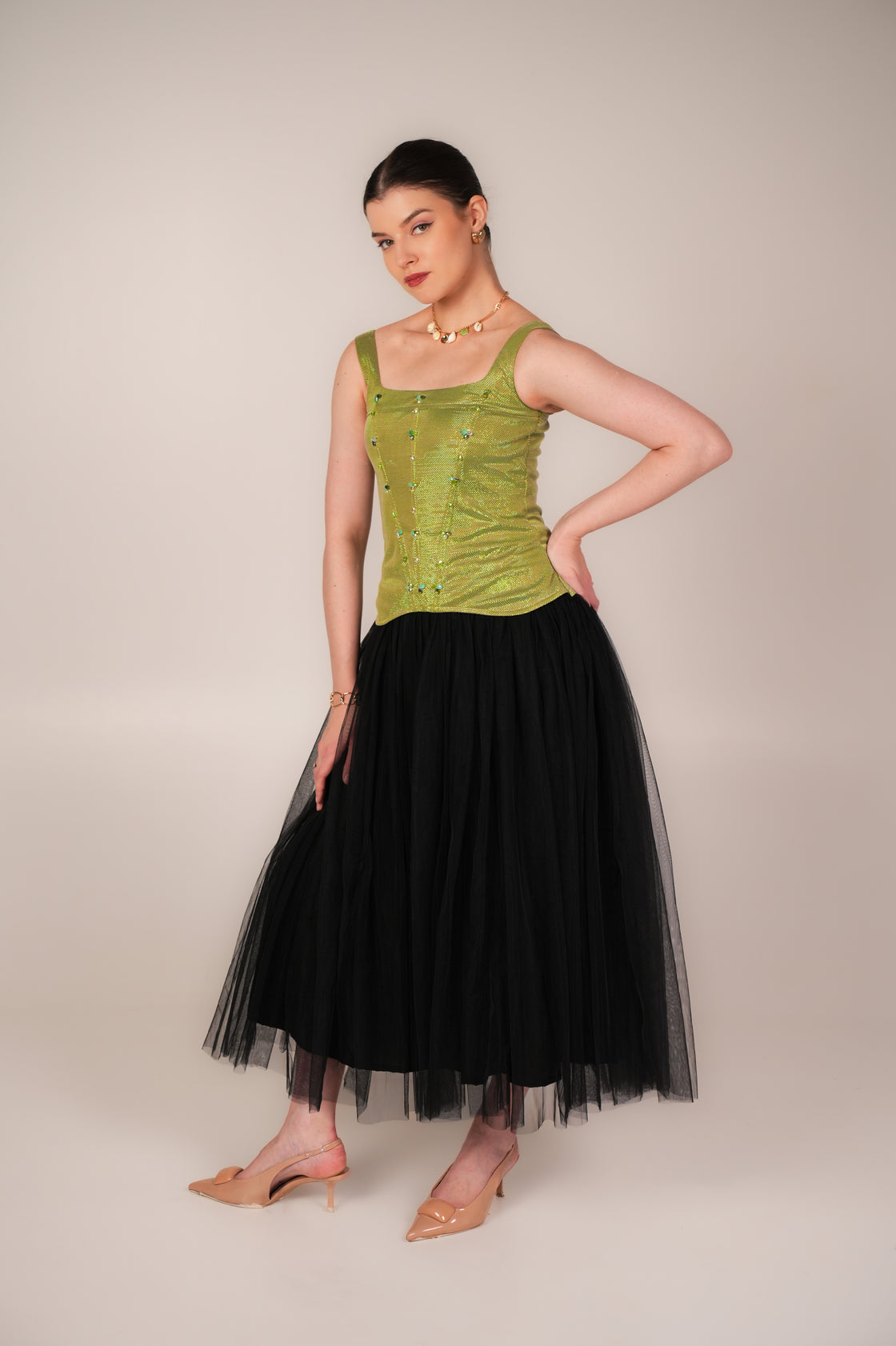 MAYFAIR HAND EMBELLISHED CORSET GOWN