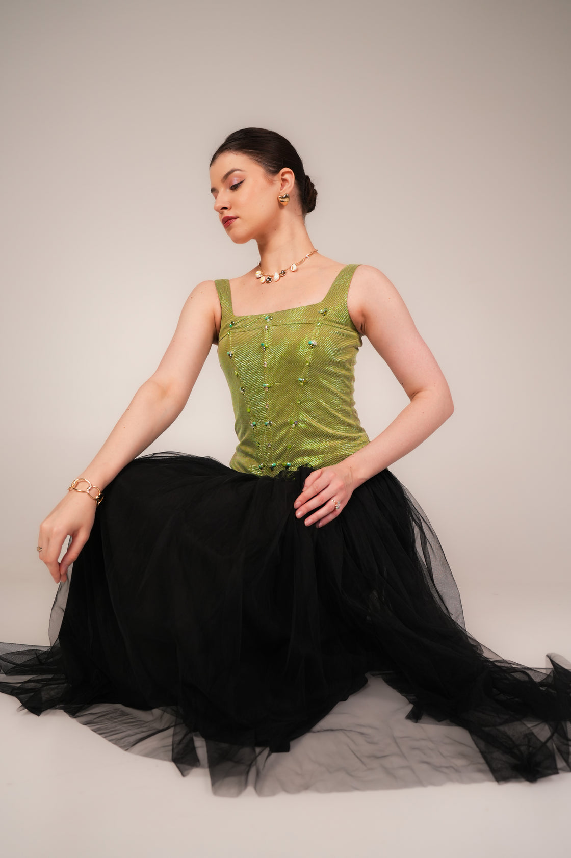 MAYFAIR HAND EMBELLISHED CORSET GOWN