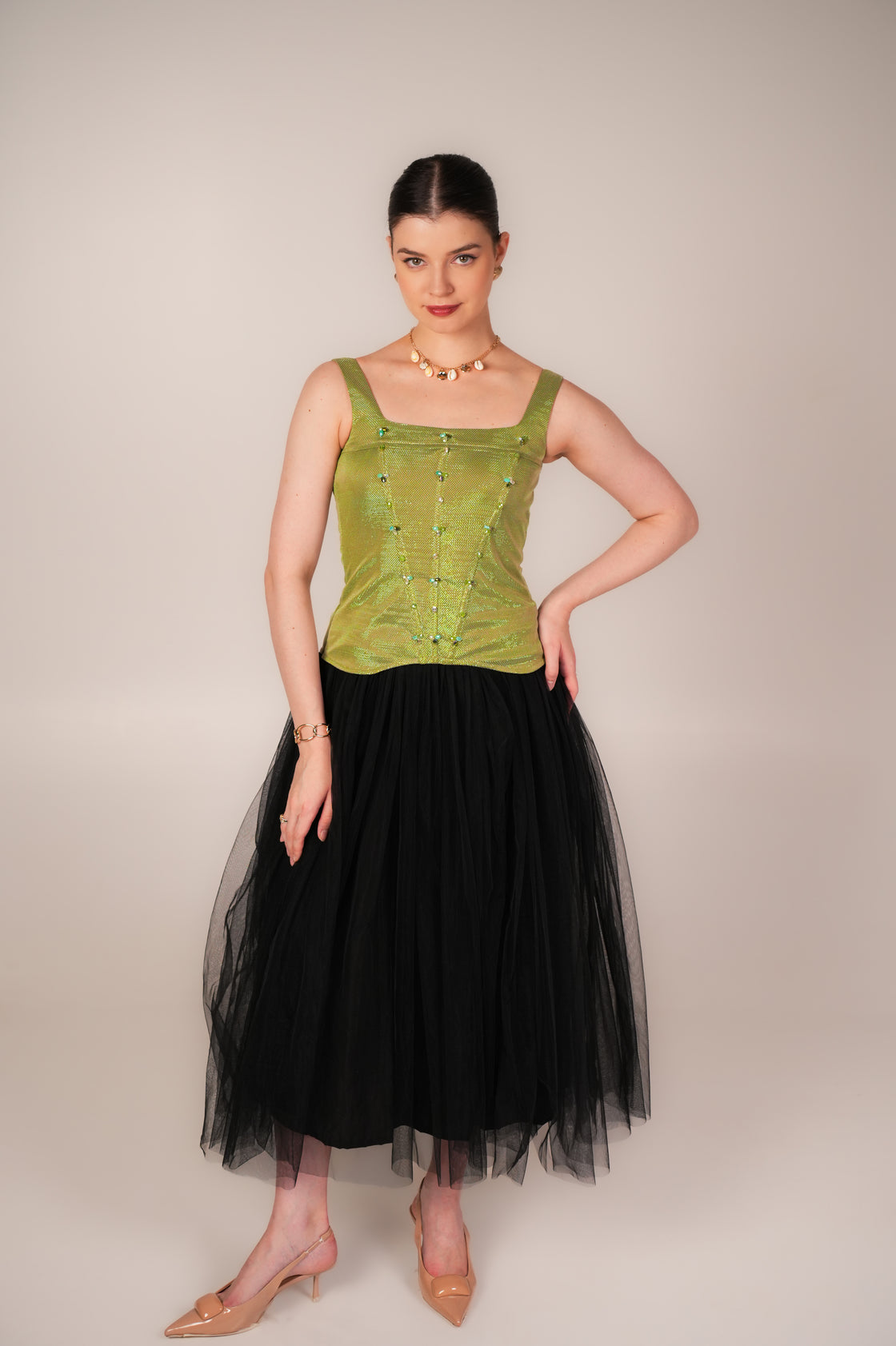 MAYFAIR HAND EMBELLISHED CORSET GOWN