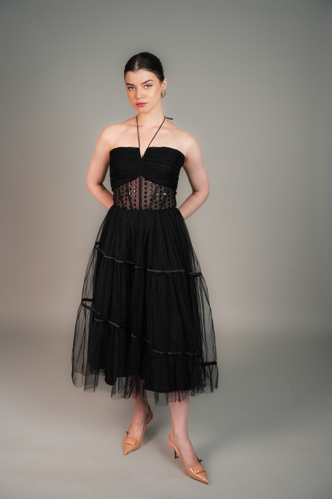 MI AMORE CORSET MIDI GOWN