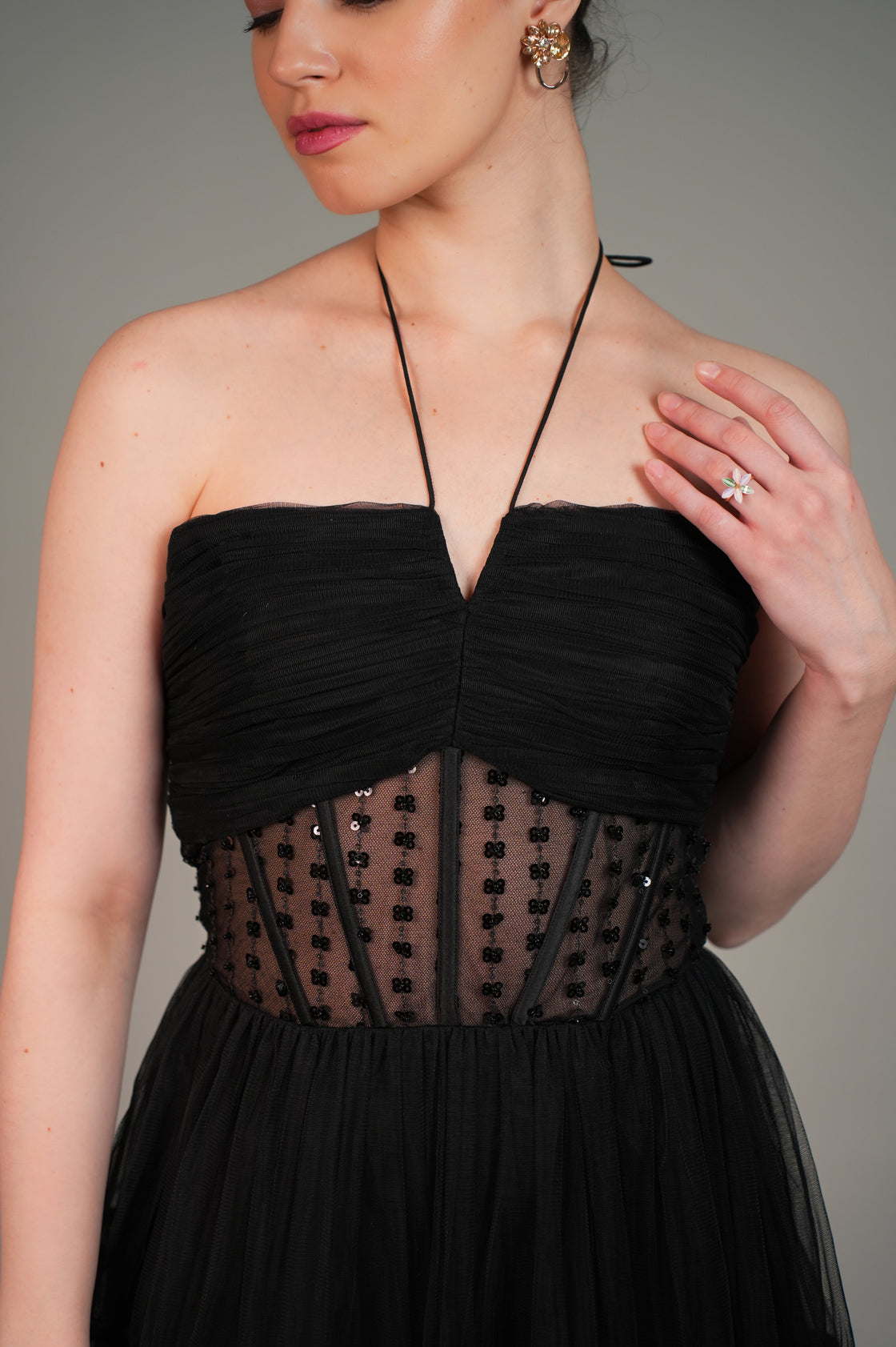 MI AMORE CORSET MIDI GOWN