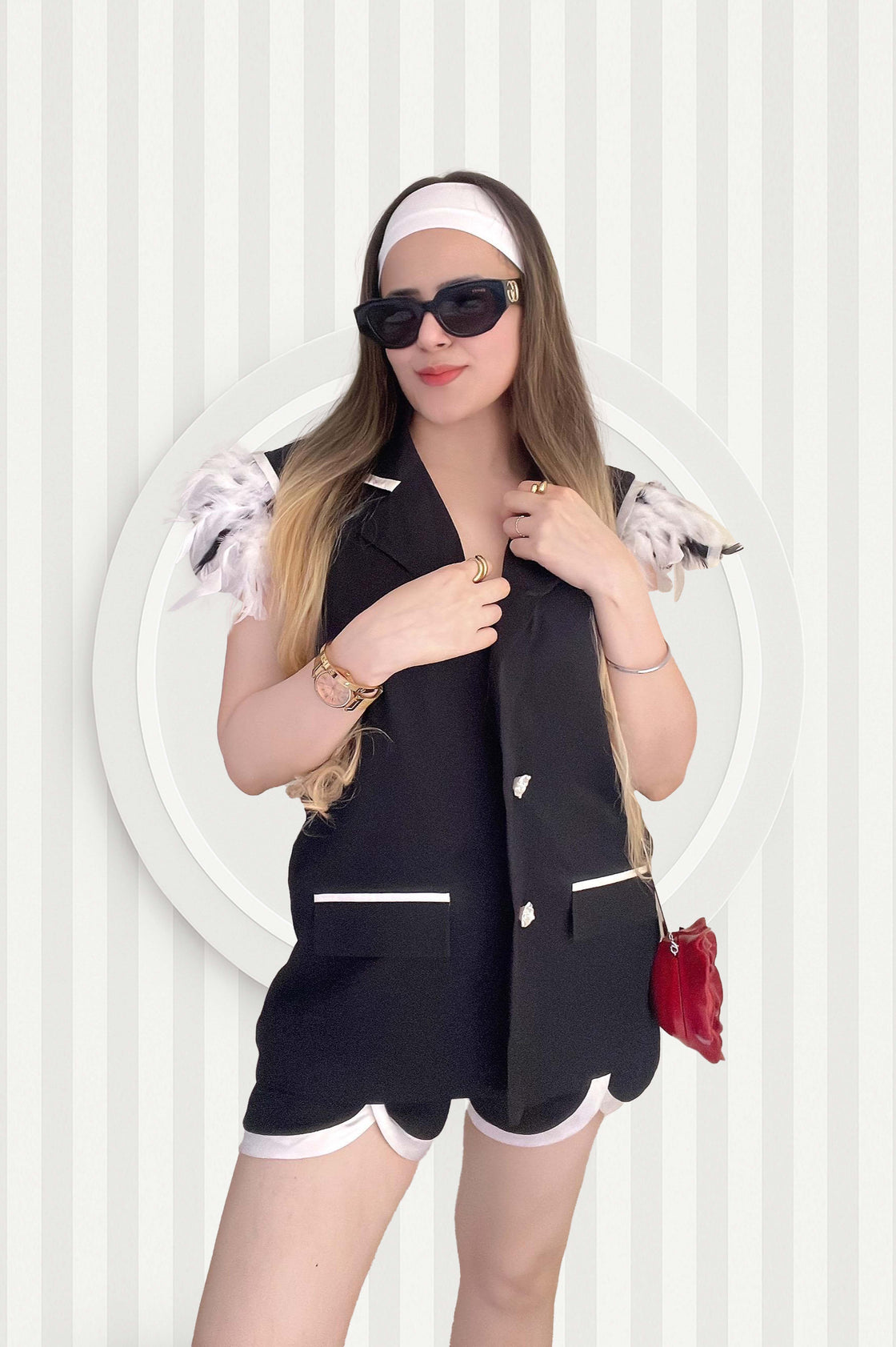 NOIR BLAZER SHORTS CO-ORD SET