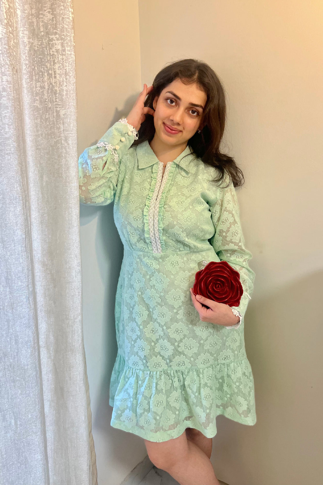 OLIVER CROCHET MINI DRESS