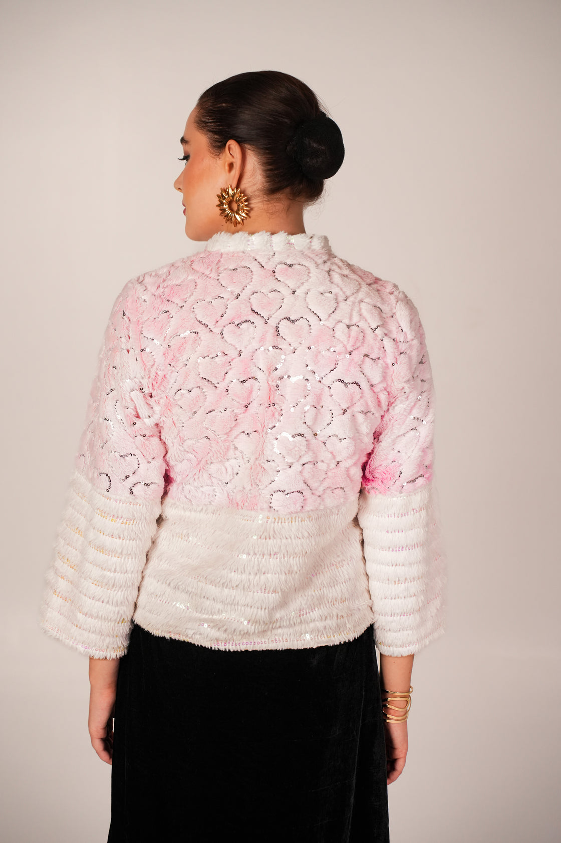 PINK AND WHITE ZIPPER JACKET