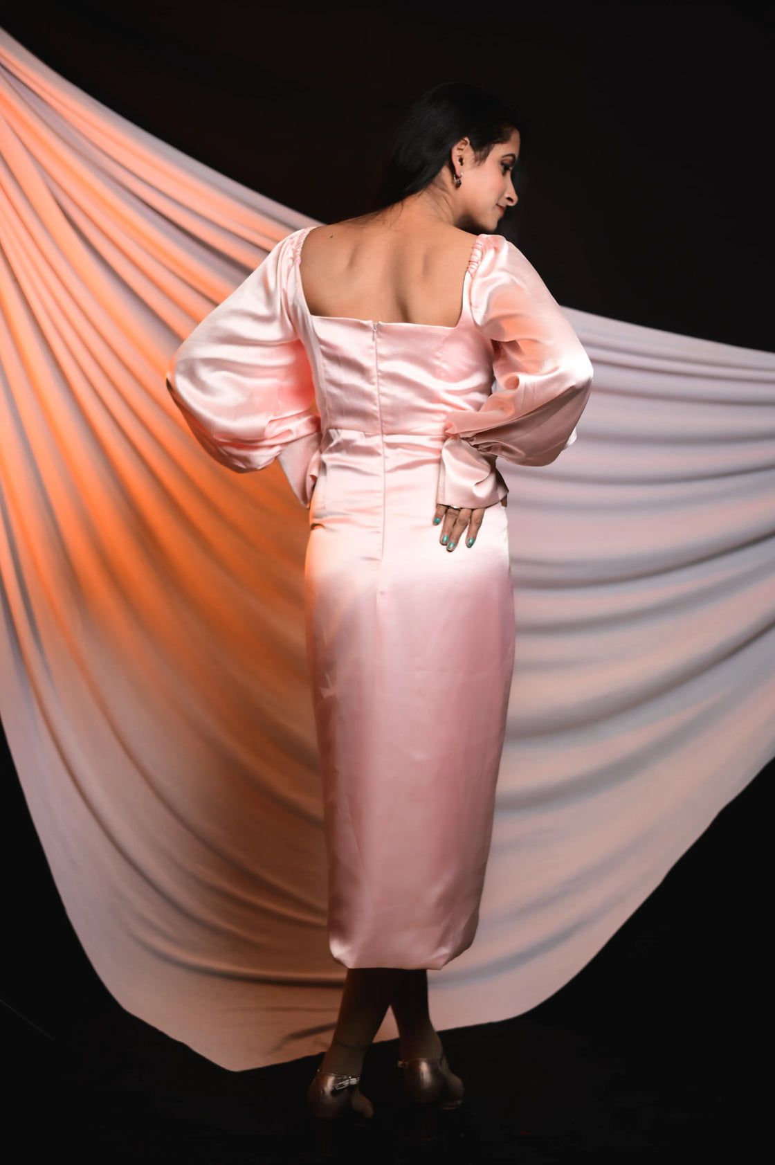 Pixie Draped Satin Dress