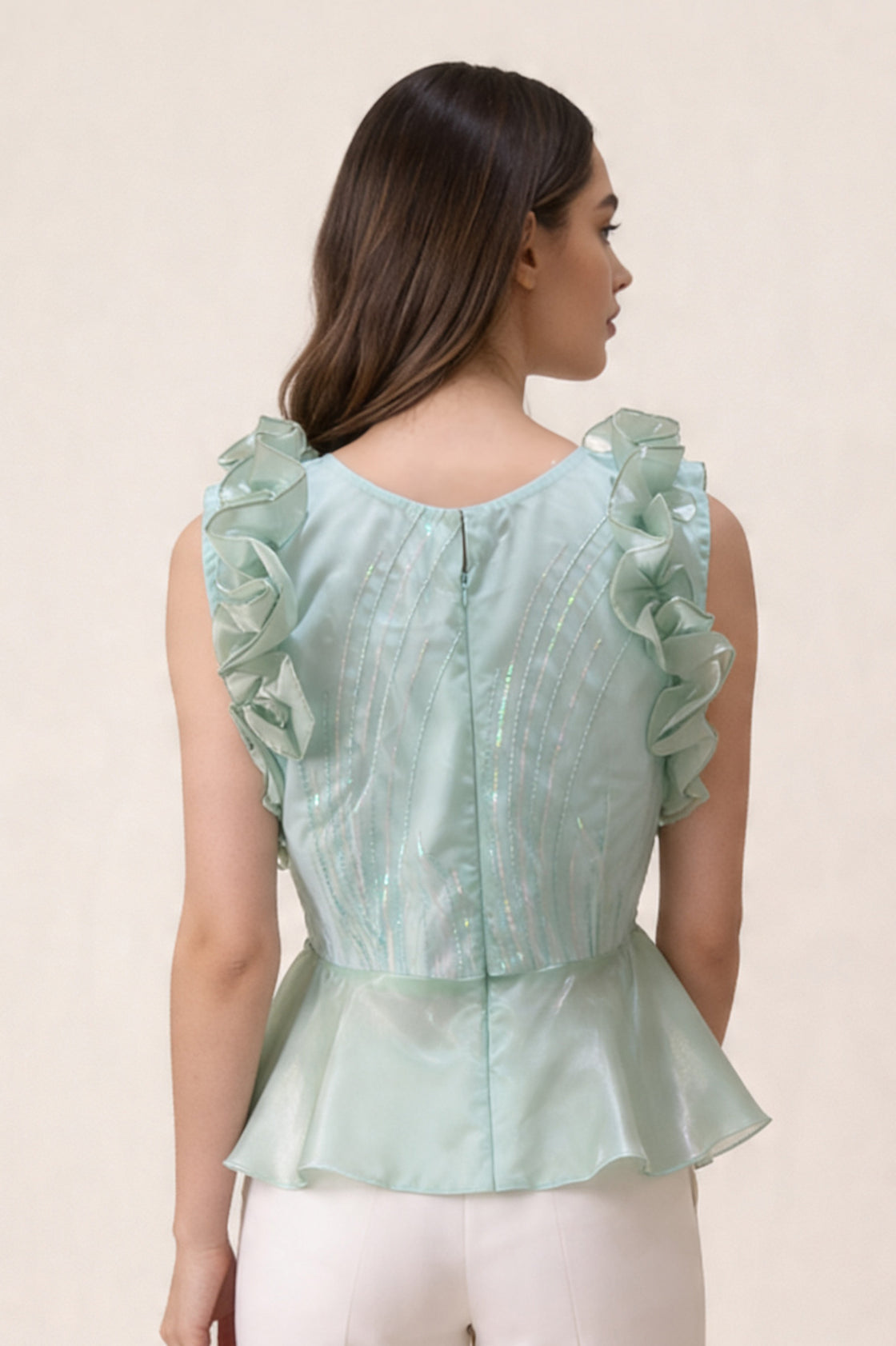 RUFFLE SEQUIN TOP
