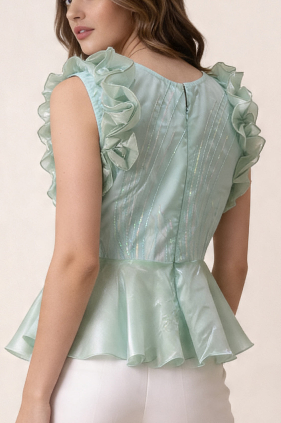 RUFFLE SEQUIN TOP
