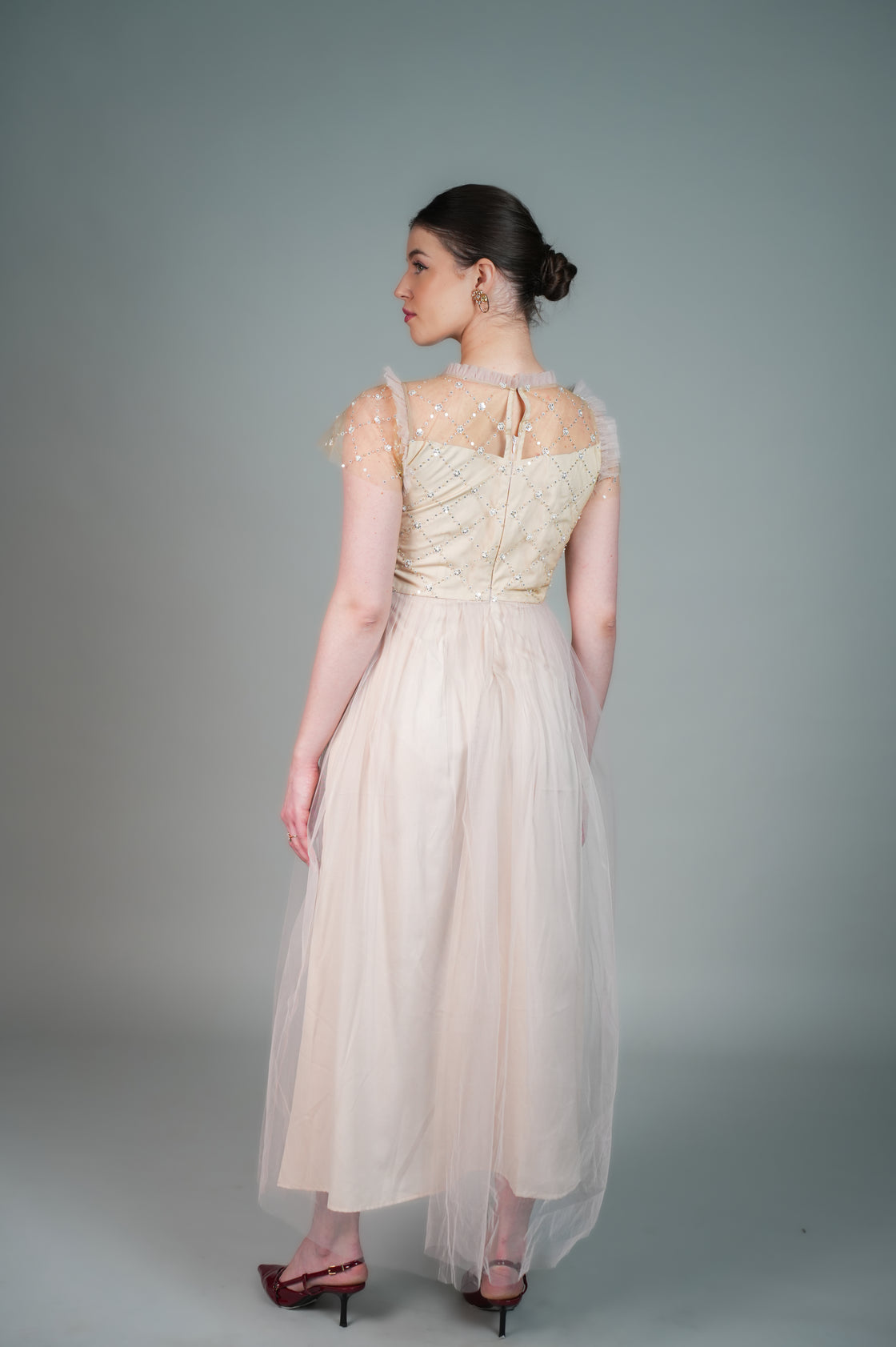 SERENA TULLE  DUAL TONE MAXI DRESS