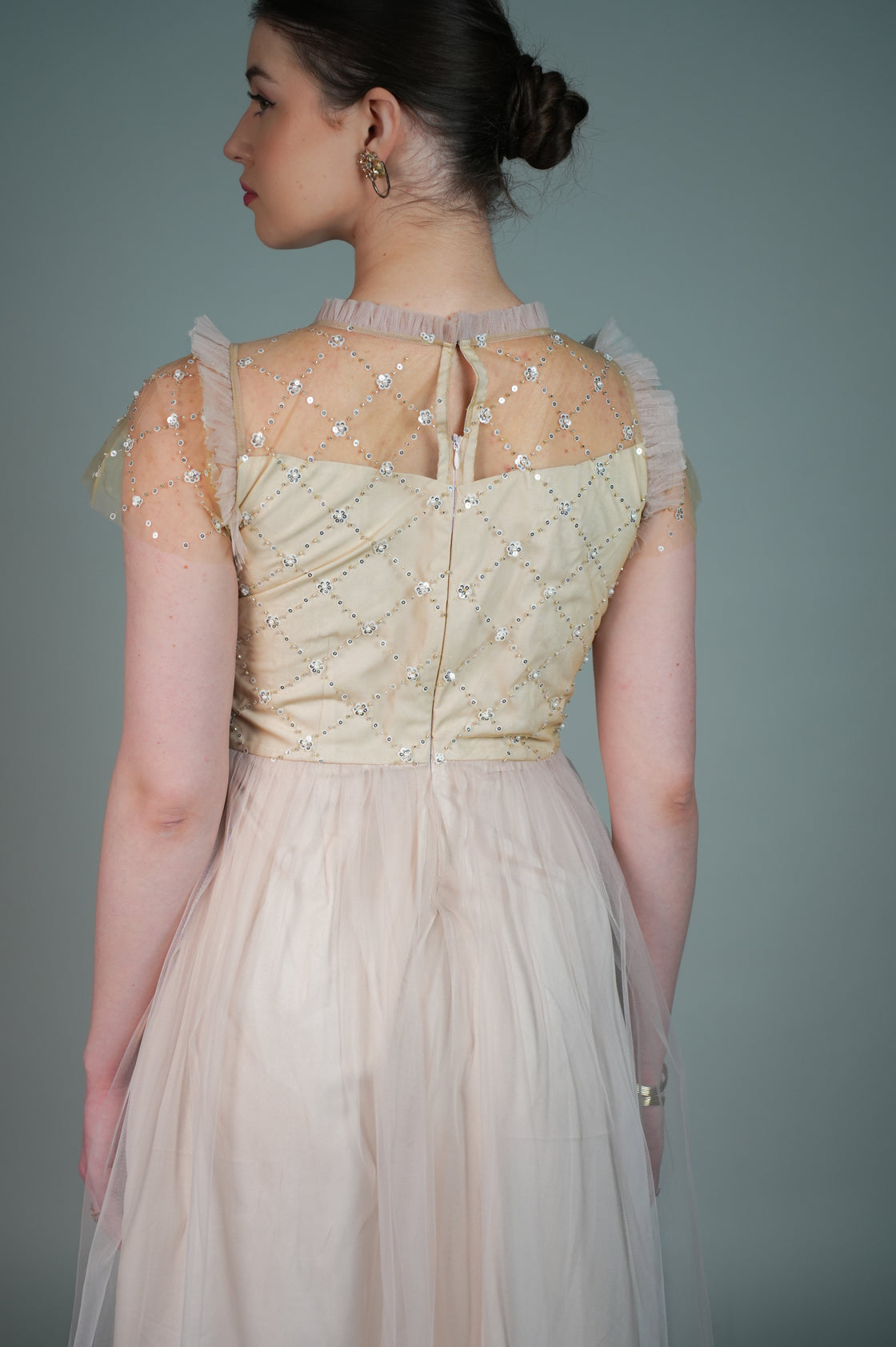 SERENA TULLE  DUAL TONE MAXI DRESS