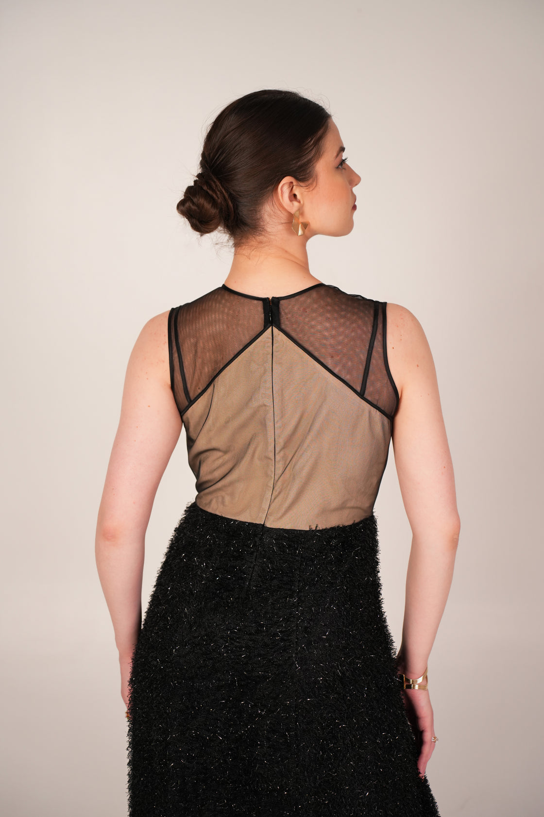 SWAN TEXTURED BLACK MIDI