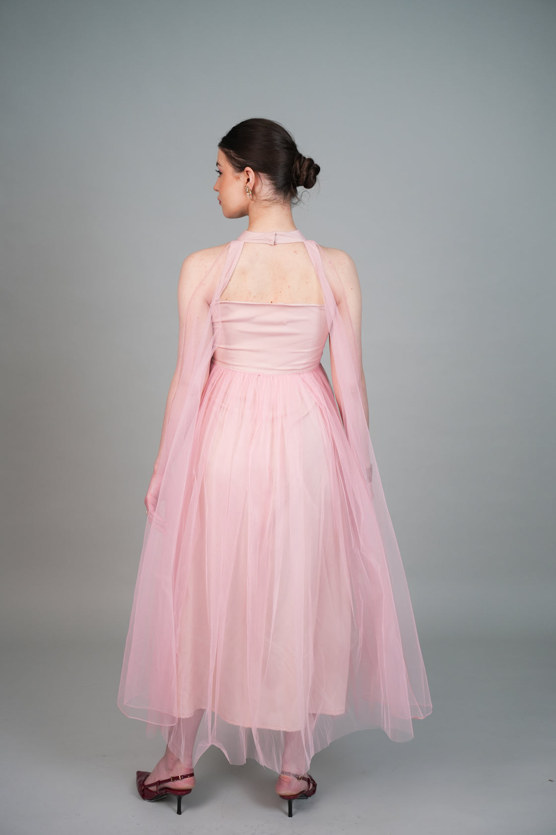 TUTU PINK HAND EMBROIDERED TULLE GOWN