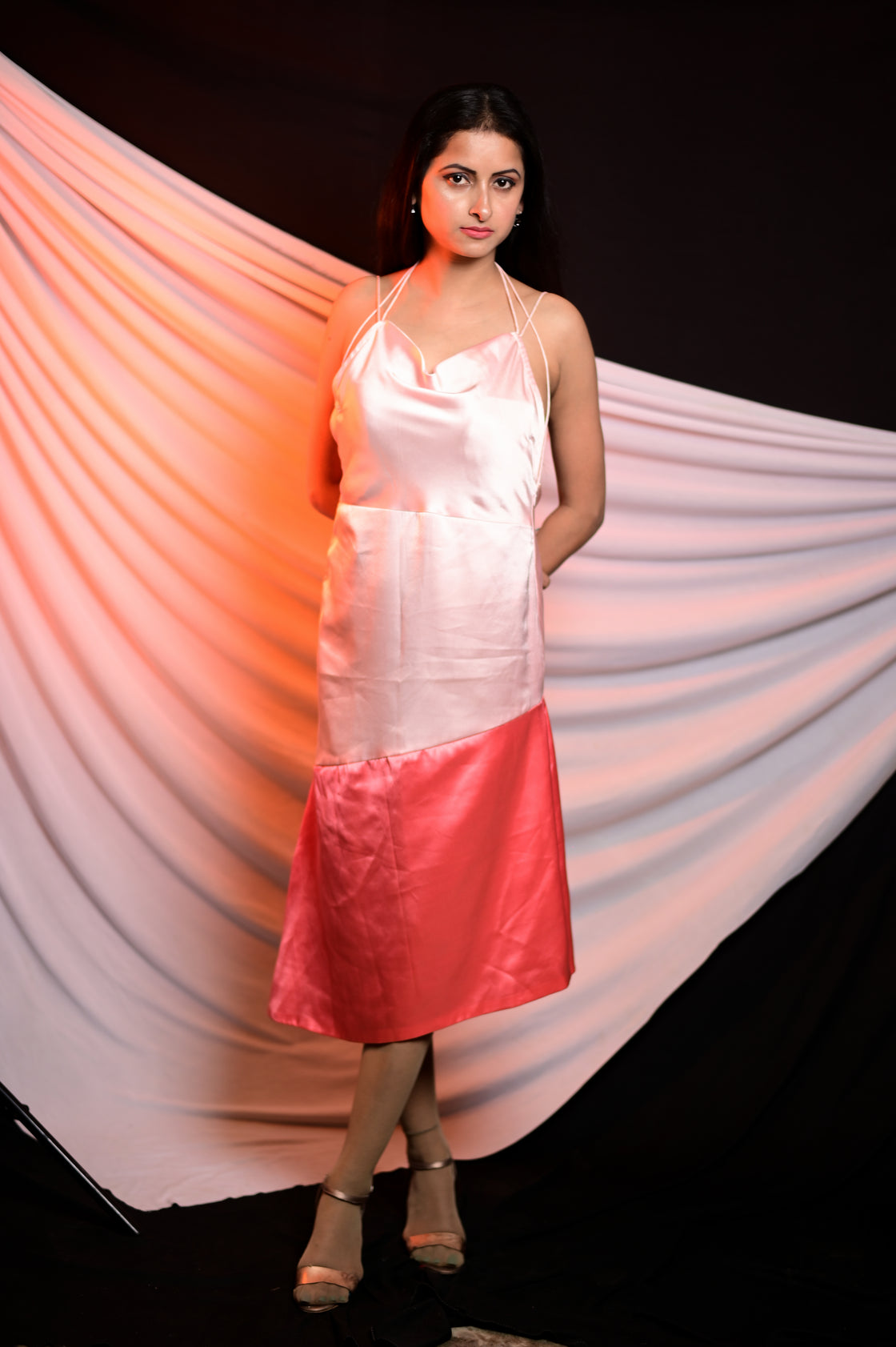 SATIN PANELLED DRESS