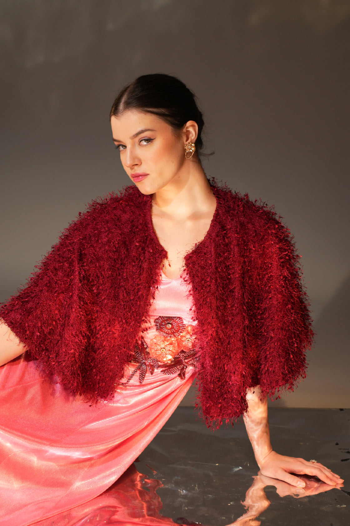 RUBY FEATHER CAPE