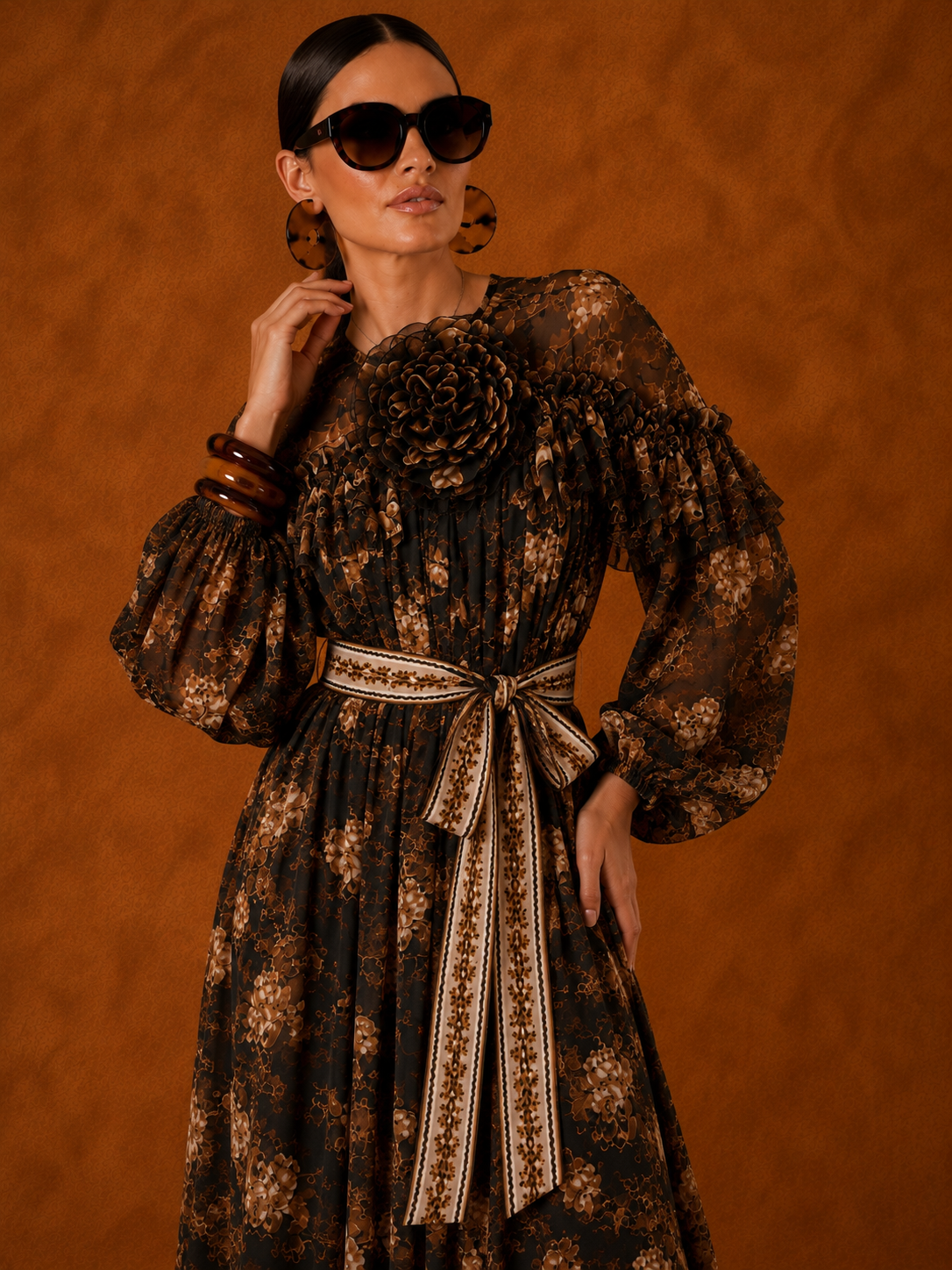 BLACK PRINTED DRESS