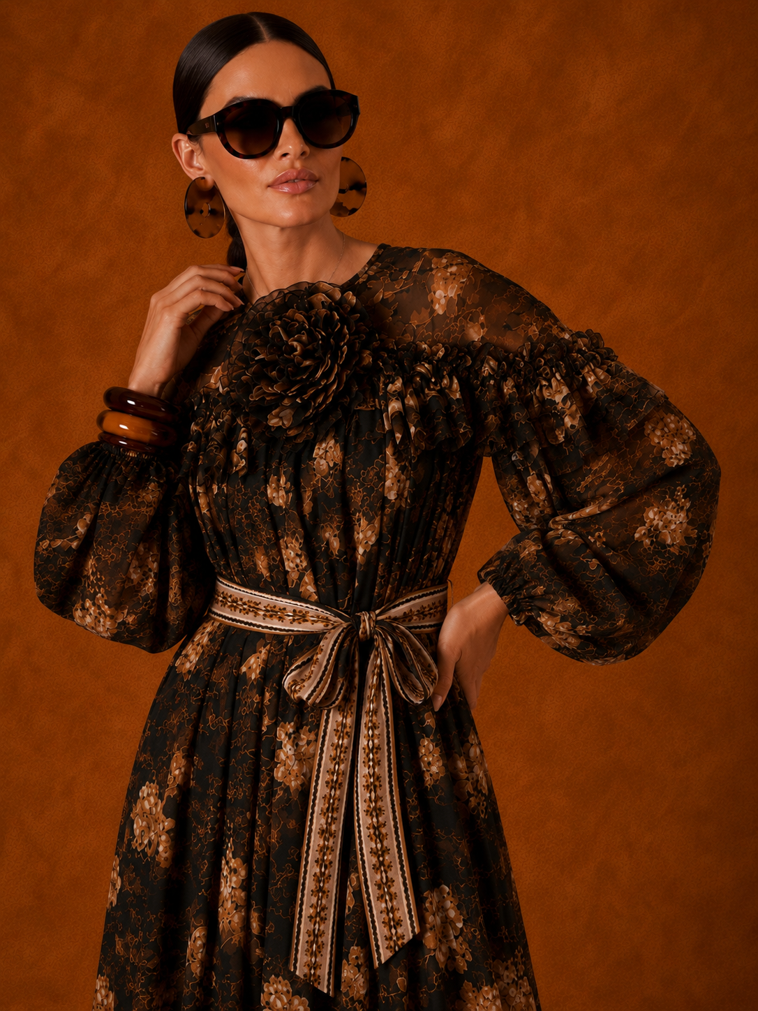BLACK PRINTED DRESS