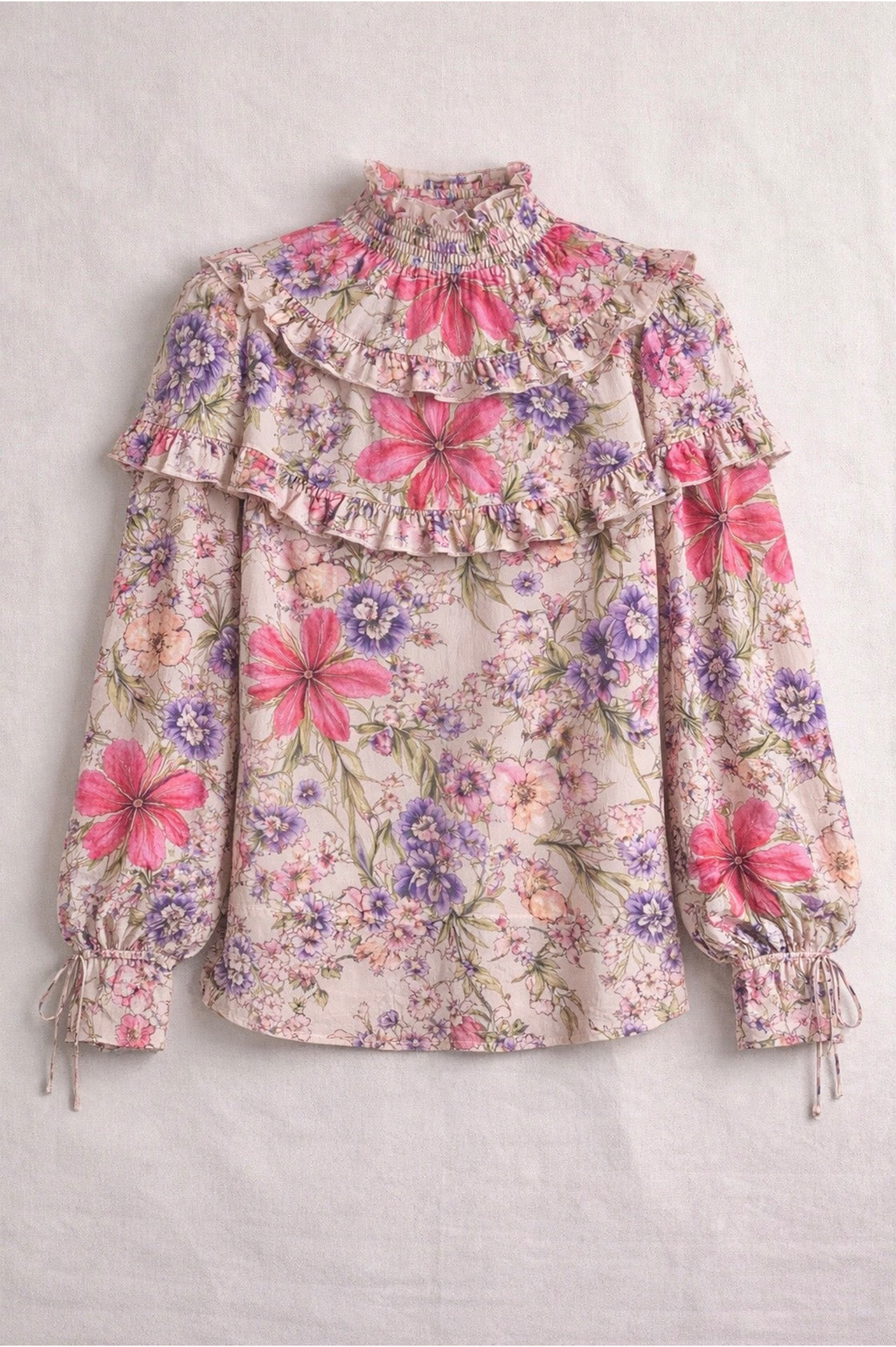 CHIFFON PINK LILY HIGH NECK TOP