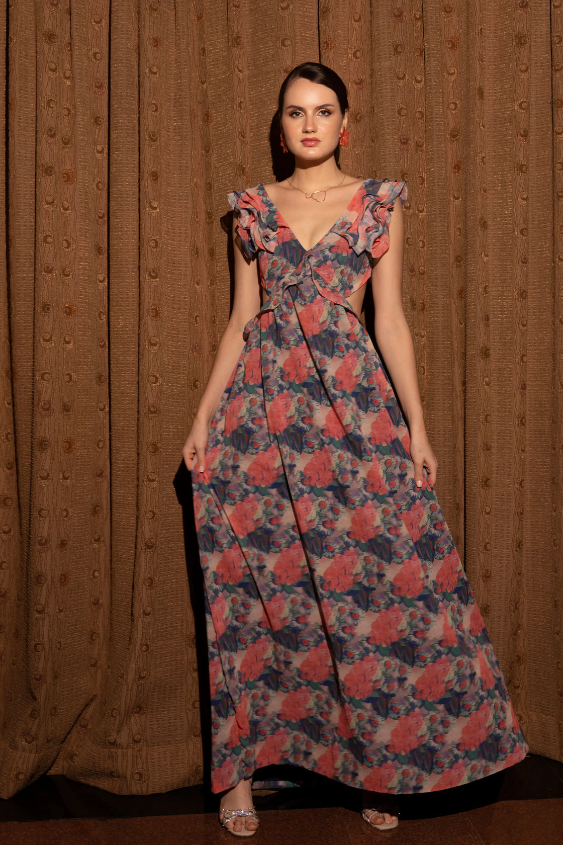Multicolor diantha maxi dress for womens