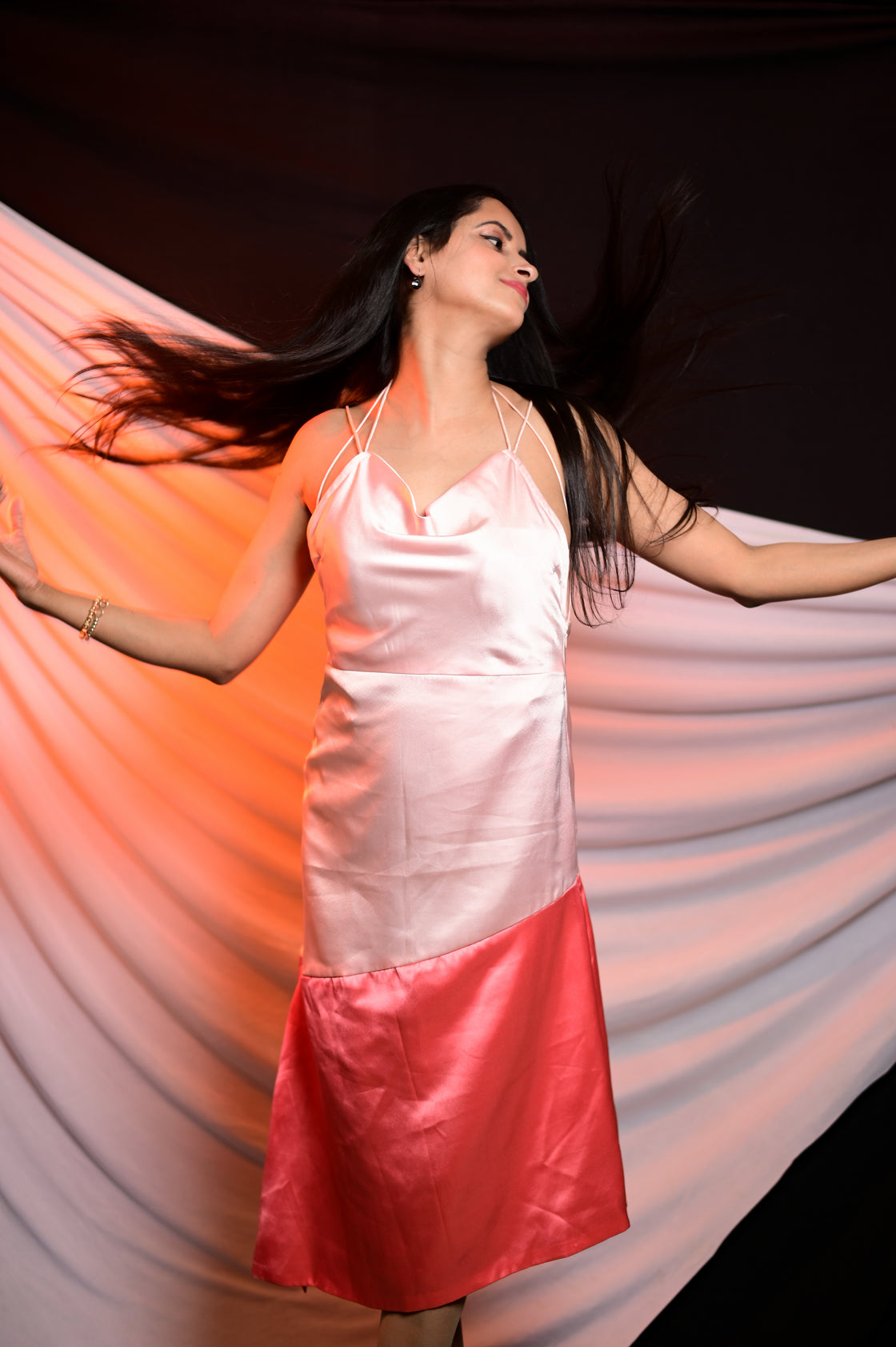 SATIN PANELLED DRESS