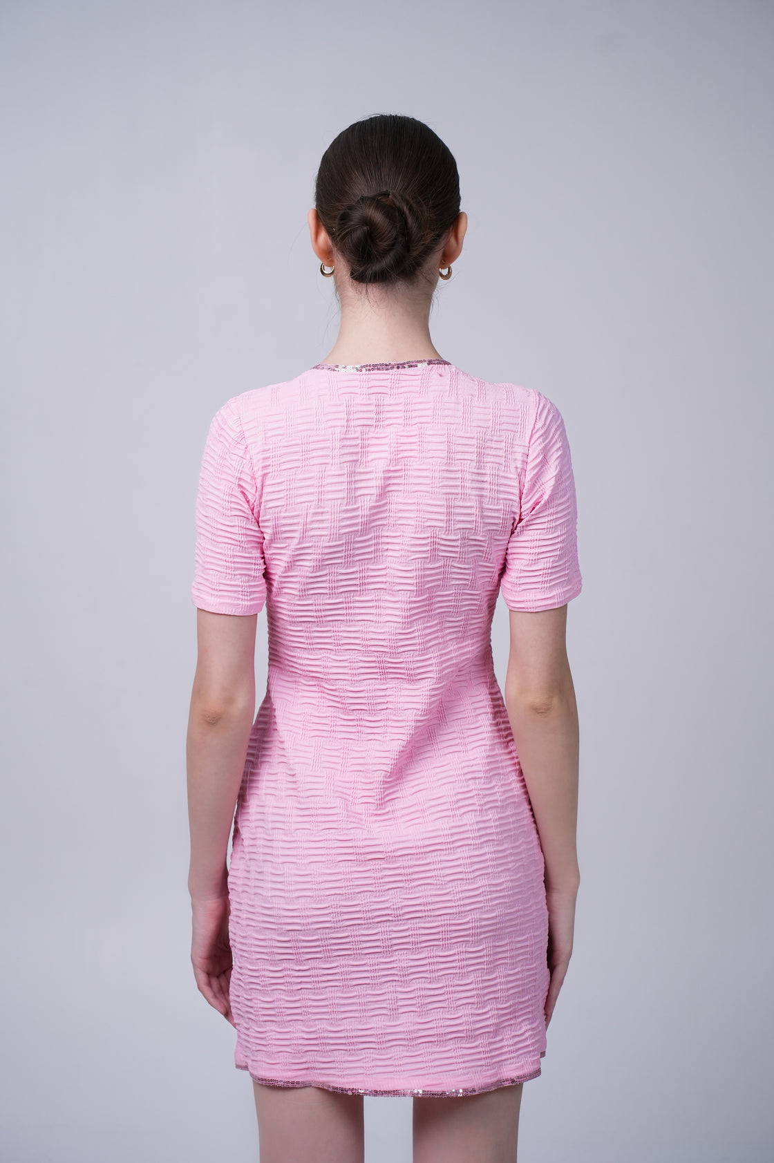 PINK AUGUST MINI DRESS – LIGHT TWEED MINI DRESS FOR WOMEN