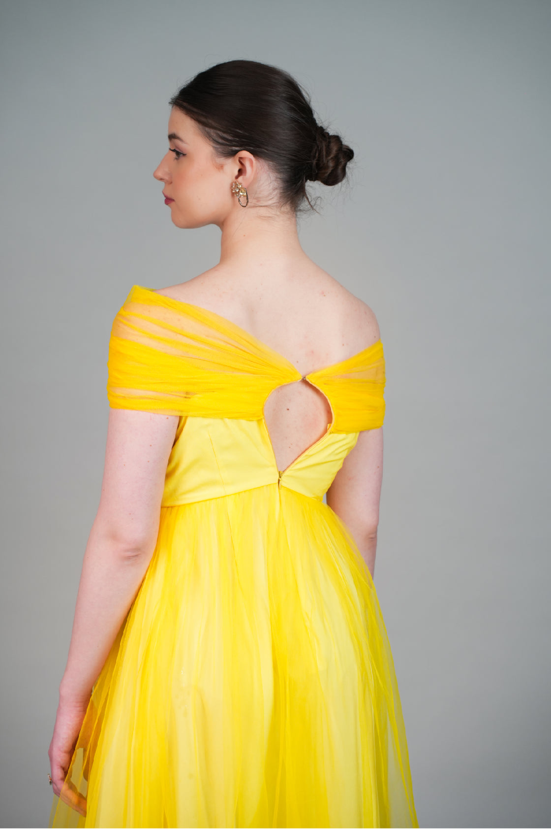 FLUTTER YELLOW HAND EMBROIDERED DRESS